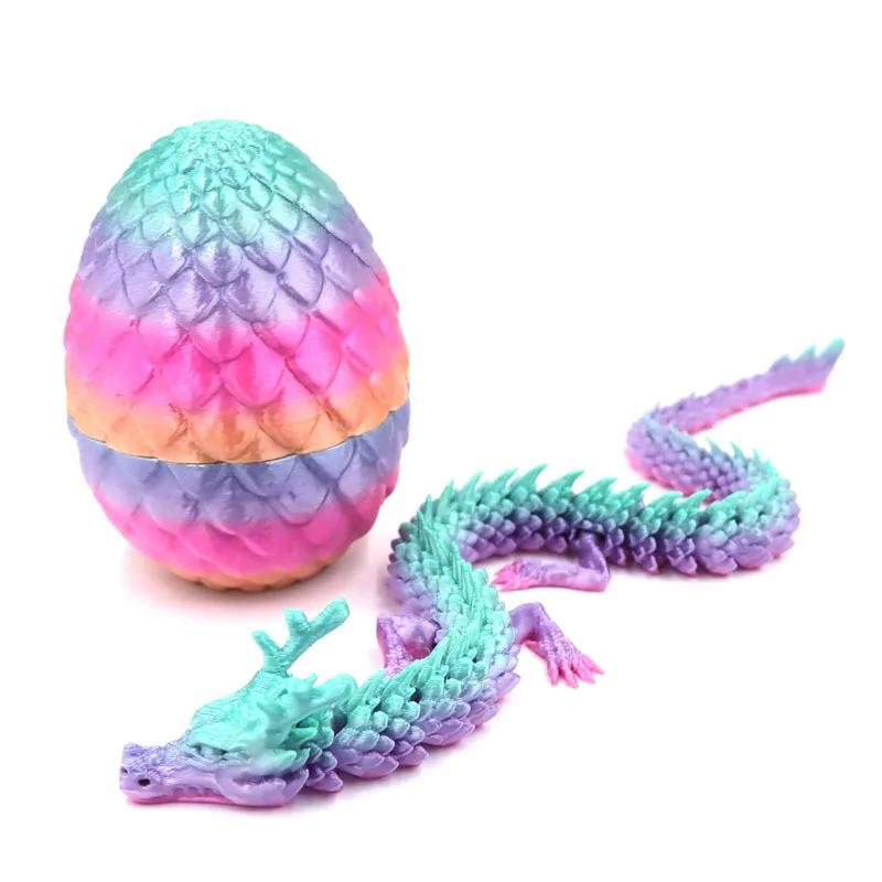 1/2Pcs 3D Printed Dragon With Egg Articulated Dragon Full Body Joints Can Move Rotatable Articulated Desktop Creative Kids Toys