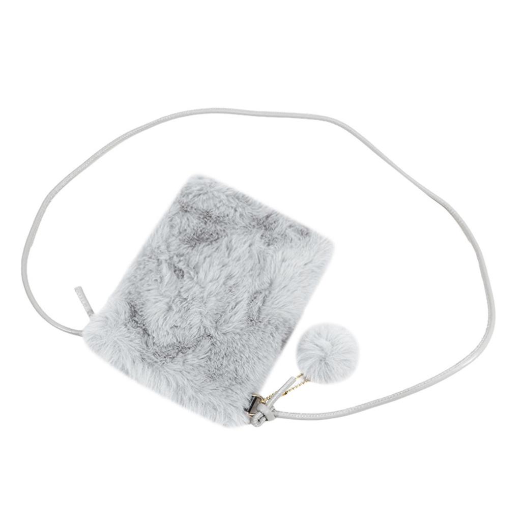 Женская плюшевая сумка через плечо однотонная, сумки для мобильного телефона, универсальные мини-кошельки, модные сумки на плечо, осенне-зимний кошелек для монет