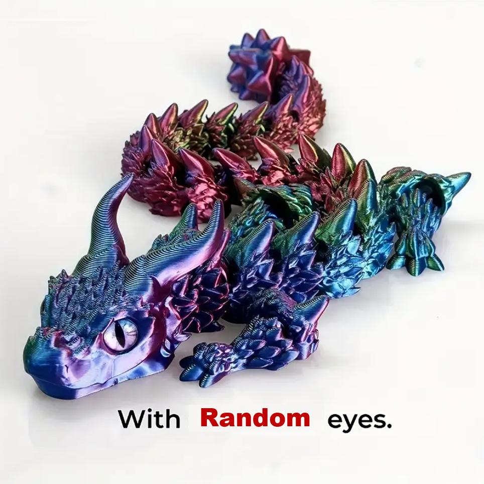 Articulated 3D-Printed Dragon Figurines, Random Colors, 1/4/12-Piece Packs
