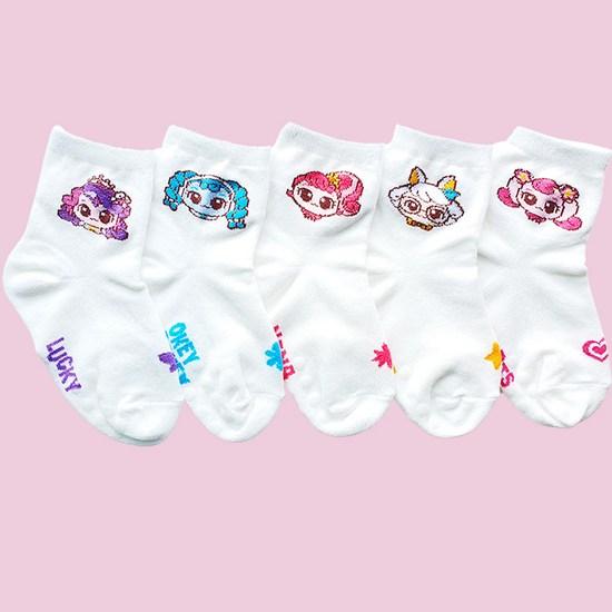Sock House Children's Socks Catch Tiniping Socks (5 Types Mixed) Tiniping Girls' Socks, a Popular Character In Korea