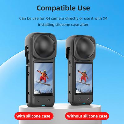 Силиконовая крышка объектива для панорамной камеры Insta360 X5/X4, защитная крышка от царапин, противоударный пыленепроницаемый чехол, аксессуар-защита