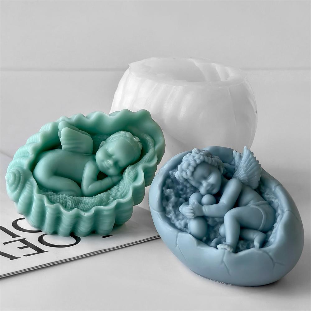 3D Роза Ангел Свеча Силиконовые Формы DIY Ракушка Ангел Мальчик Ароматерапия Гипс Смола Инструмент для Заливки Мастерство Украшение Подарок