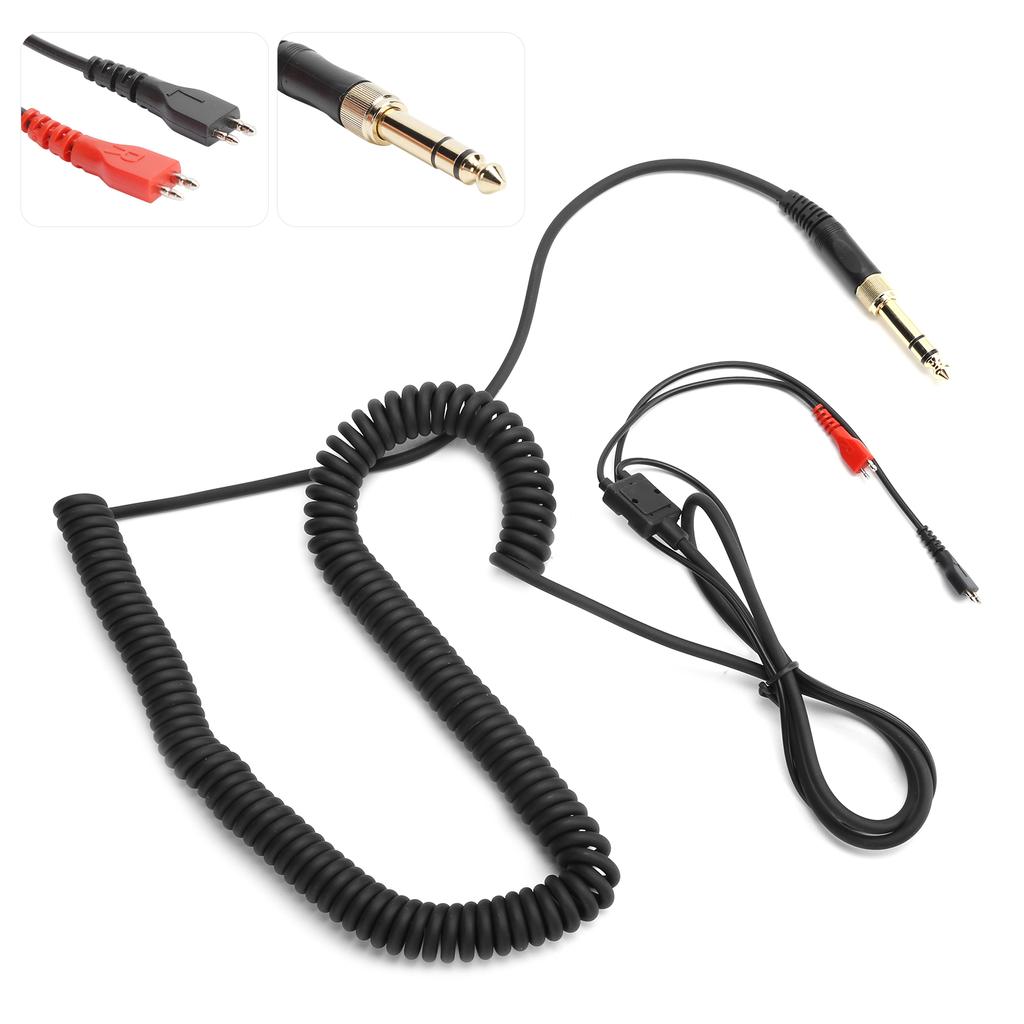 Headphone Coiled Audio Cable with Adapter for HD25 HD560 HD540 HD430 HD250