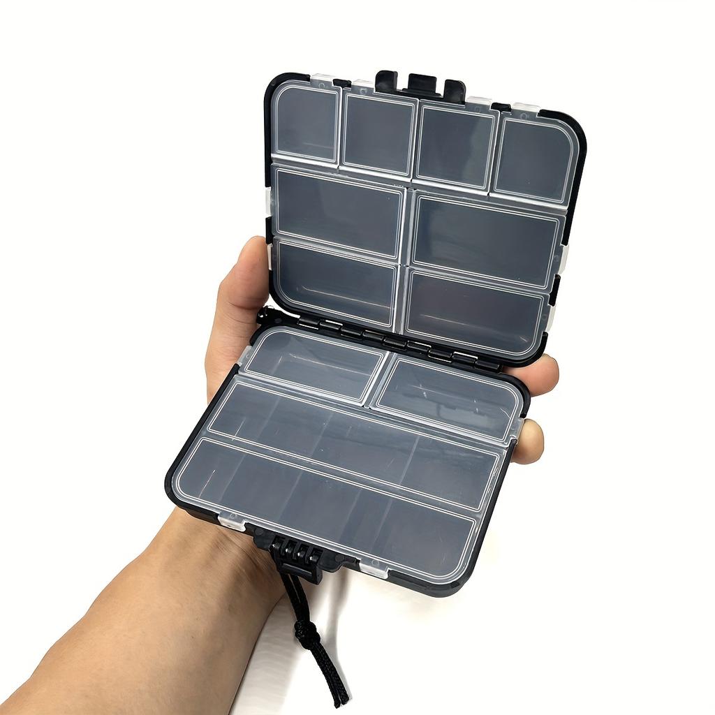 Portable Hanging Rope Fishing Parts Storage Box, Multi-Compartment Classified Organizer for Fishing Gear & Accessories