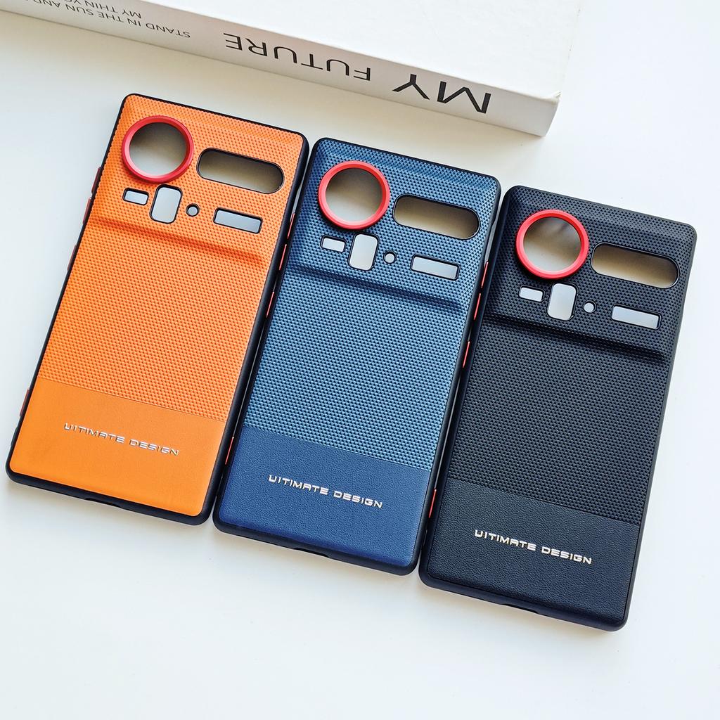 Для ZTE Nubia Z80 Z70 Z70S Ultra ПУ Кожа Дружелюбная к Коже Контрастные Цвета Клавиши Рамка для Камеры Защитная Задняя Панель Мягкий Чехол