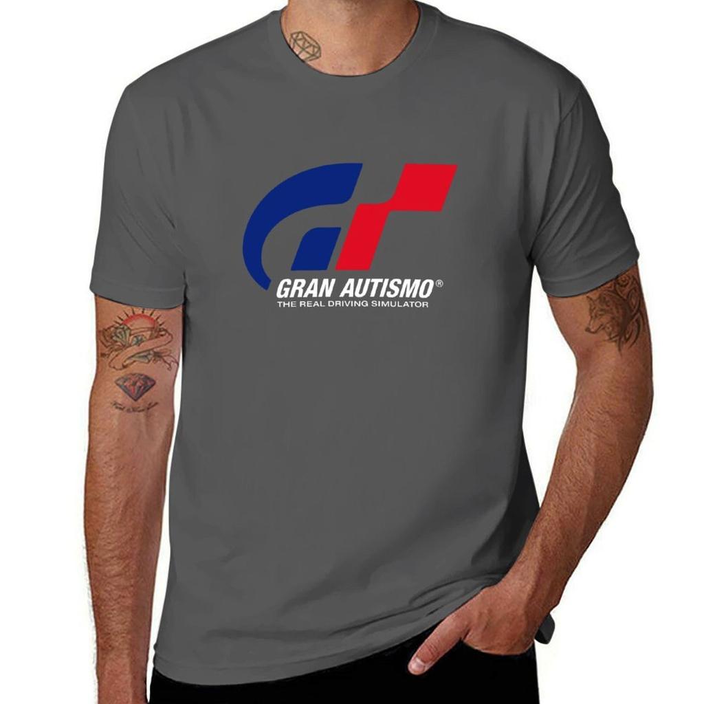 Gran Autismo LogoGran Turismo logo spoof parody meme (1) T-Shirt Large Size Short Sleeve T-Shirt