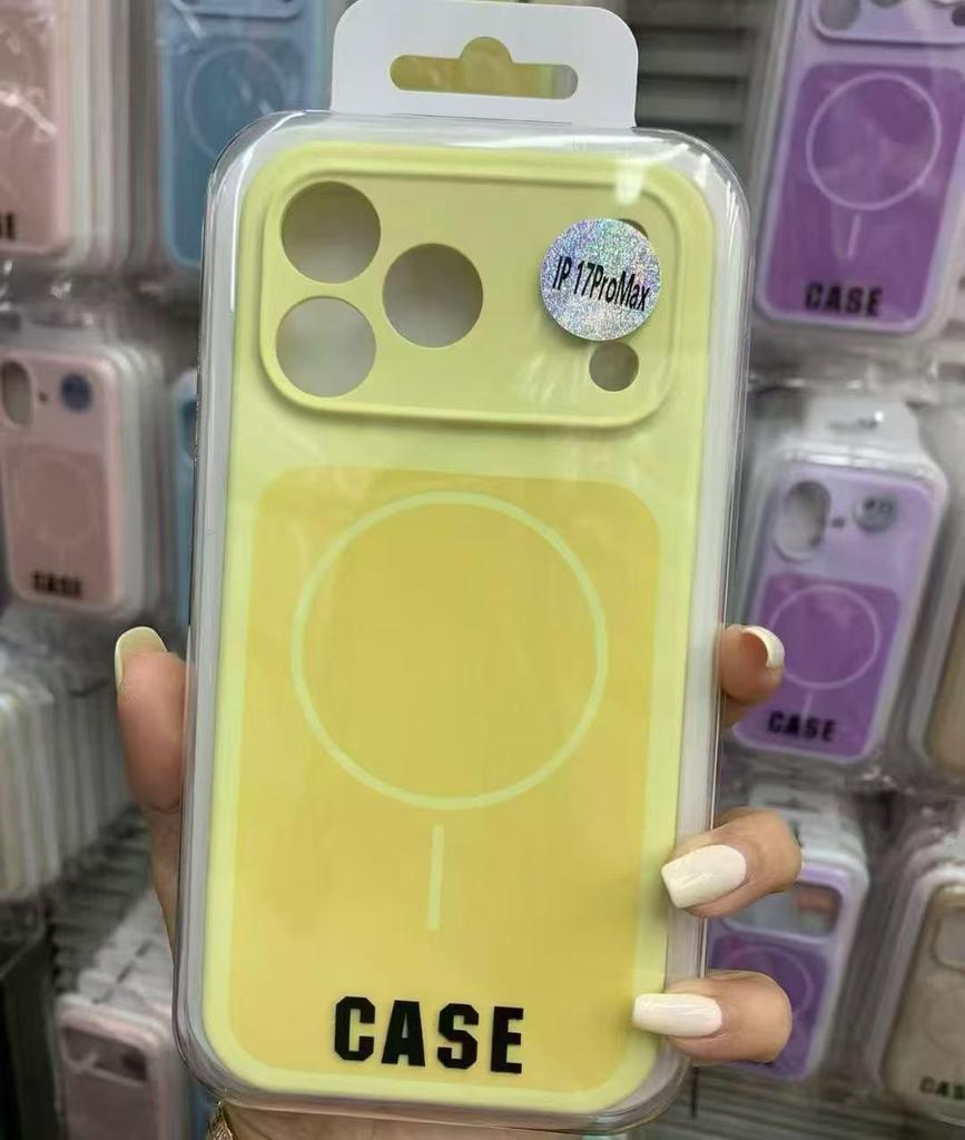 iPhone 17 Pro Max Liquid Silicone Magnetic Color-blocking Thin Protective Case