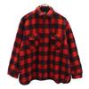 WINTER KING 50s Vintage Triangular Wool Bag Check Pattern Long Sleeve Shirt Men's Used