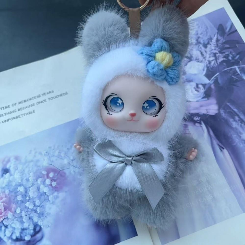 Ornaments Rabbit Plush Keychain Bag Hanging Bunny Plush Doll Pendant Rabbit Doll Figures Car Decor