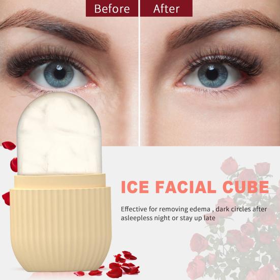 Ледяной роликовый массажер для лица, многоразовый ледяной компресс, мешочек для глаз, удаление пор, сужение лица, силиконовая форма для льда, женский инструмент для ухода за кожей