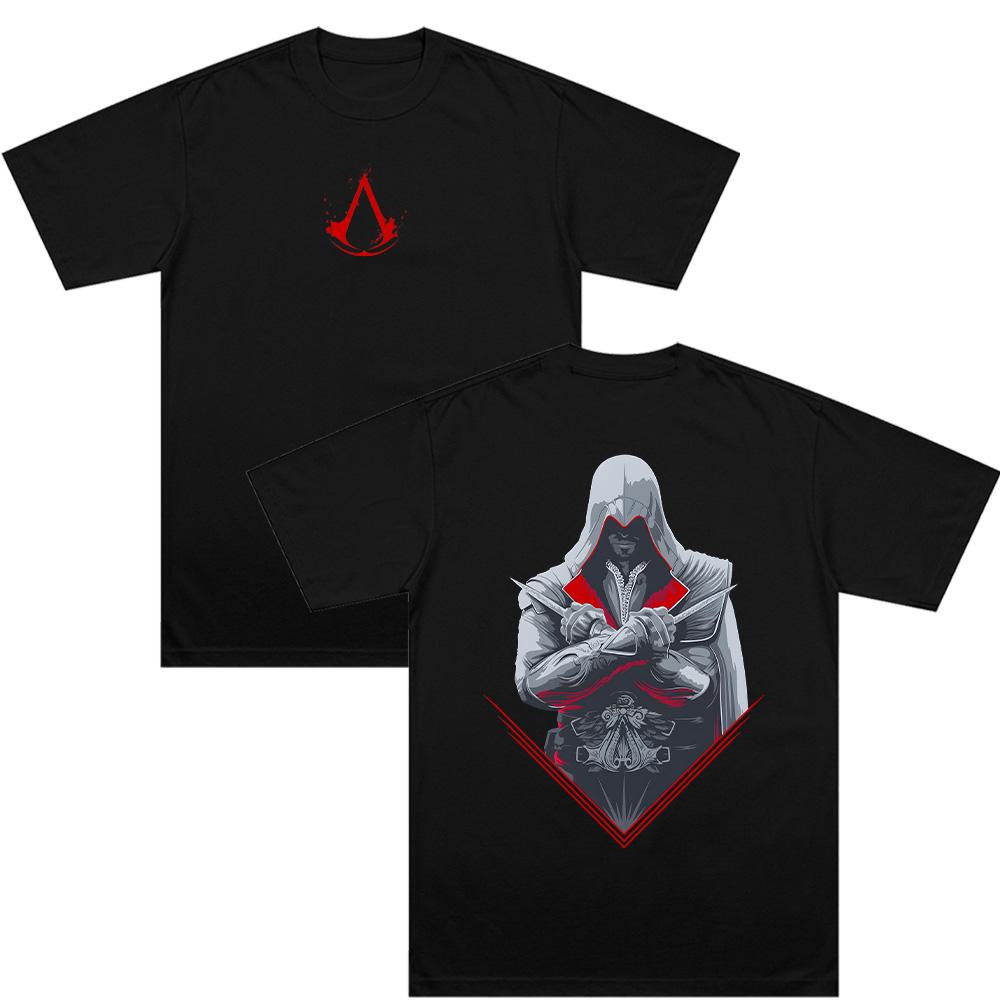 Футболка Assassin's Creed Ретро Игровой Персонаж Графический Принт Футболка Мужская Мода Повседневная С Коротким Рукавом Футболка Унисекс Хлопковая Футболка