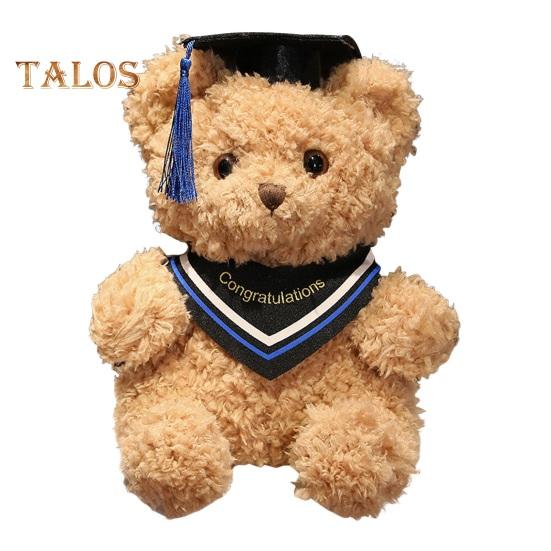 Мультяшная кукла-медведь, подарок на выпускной, мягкая, пушистая, моющаяся, с декором в шляпе, плюшевая игрушка в виде доктора, животного, выпускной топпер для торта, украшение для букета, реквизит