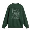 Li Ning Sports Lifestyle Series Letter Print Pullover Warm Casual Long Sleeve Crewneck Fleece Sweatshirt Unisex Sweatshirt Maple-Green AWDU925-16