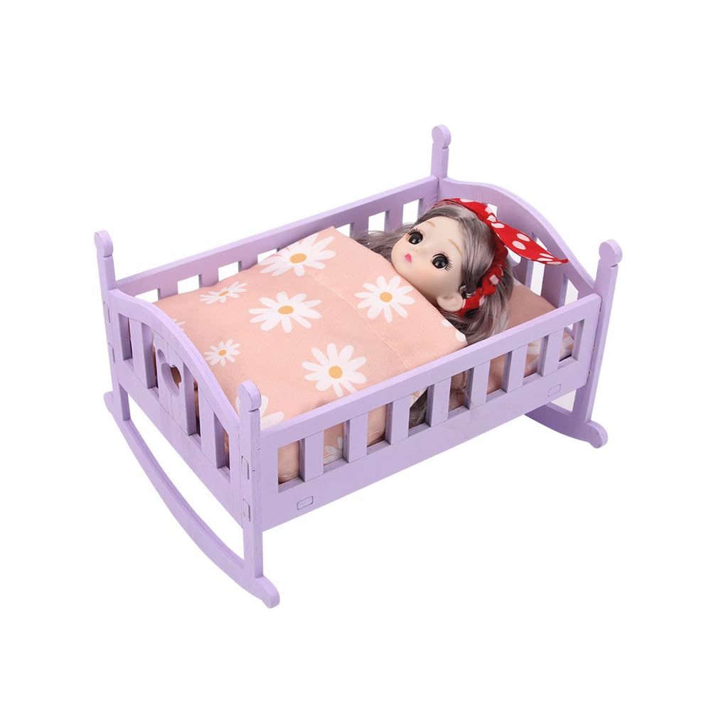 Миниатюрная модель детской кроватки, деревянные аксессуары для детской кроватки, набор игрушек для младенца