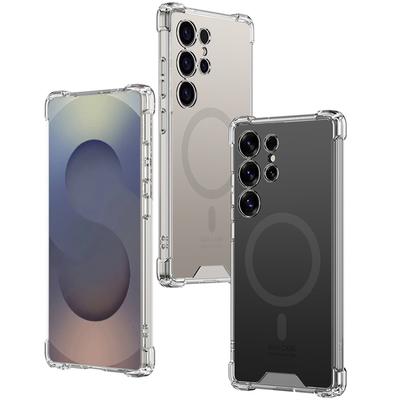 Новая модель Подходит для Samsung S25ultra Магнитный защитный чехол Подушка безопасности AG Прозрачный Беспроводная зарядка Защита от падений Чехол с защитой от отверстия для спермы