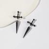 Gothic Kinitial Sword Earrings Vintage Cool Punk Crystal Ear Jacket Goth Dagger Earrings Jewelry Gift For Women