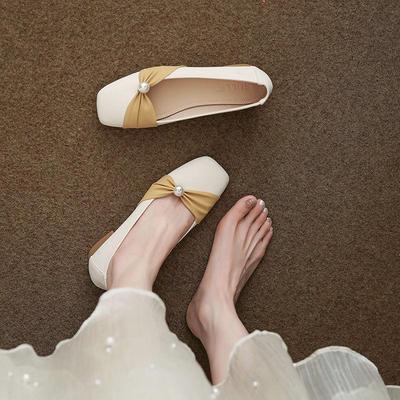 Французские женские мокасины с квадратным носком и низким вырезом на плоской подошве - Универсальная мягкая подошва для осени 2025