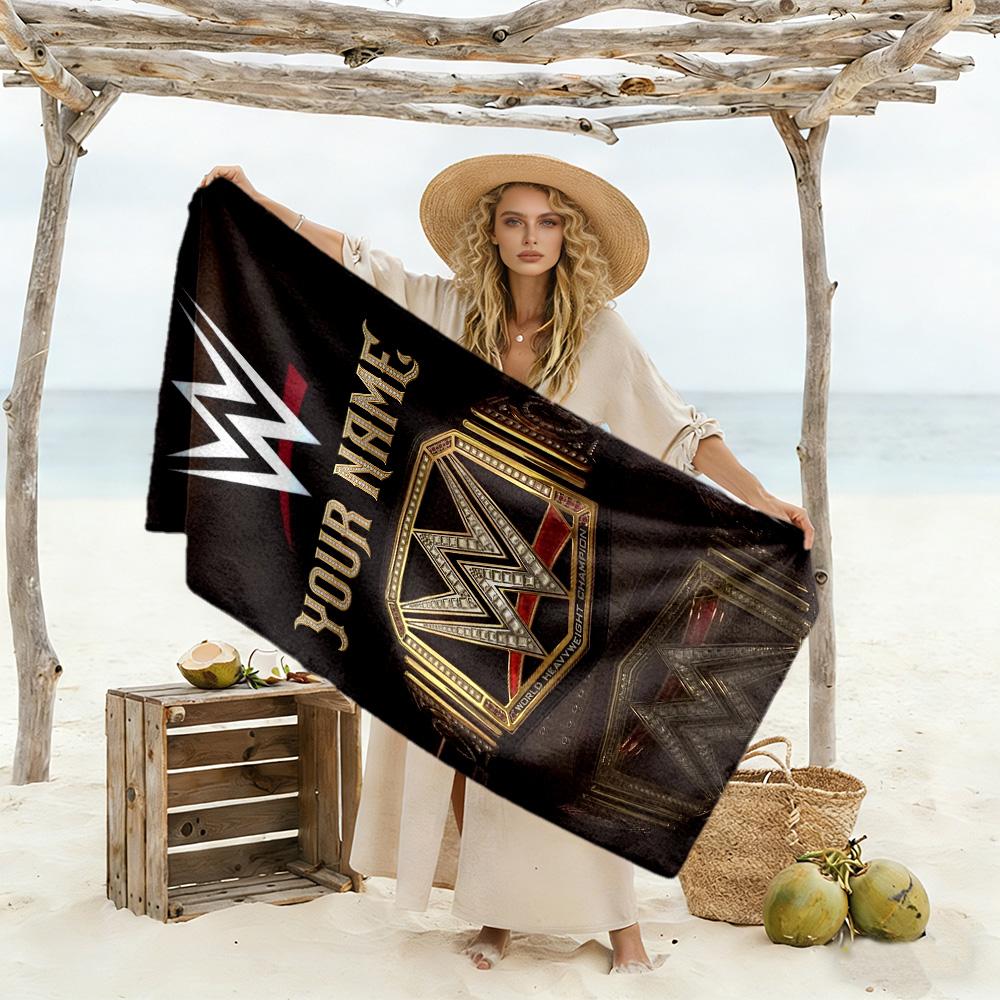 Wrestlemania Personalized Name Beach Towel Super Soft Microfiber Quickdry Fabric