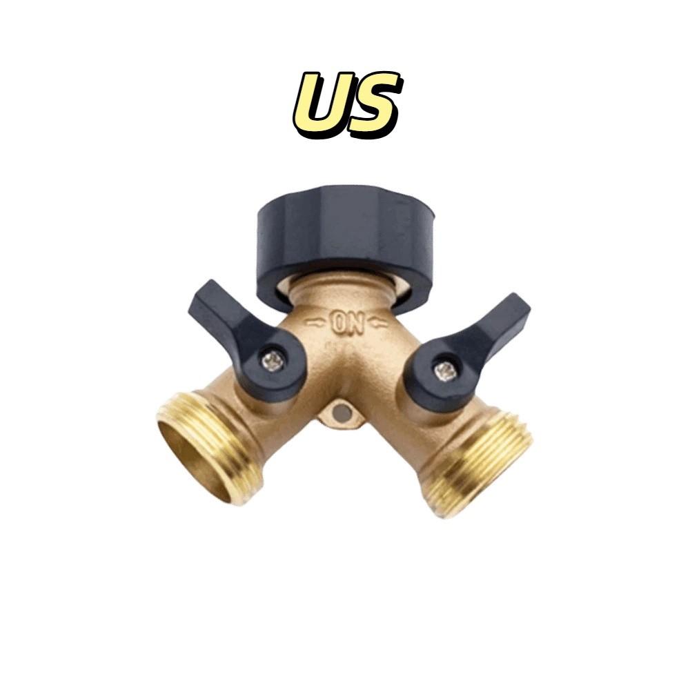 Heavy Duty Garden Hose Splitter Brass Quick Connector Single Turn Water Pipe Adapter Irrigation