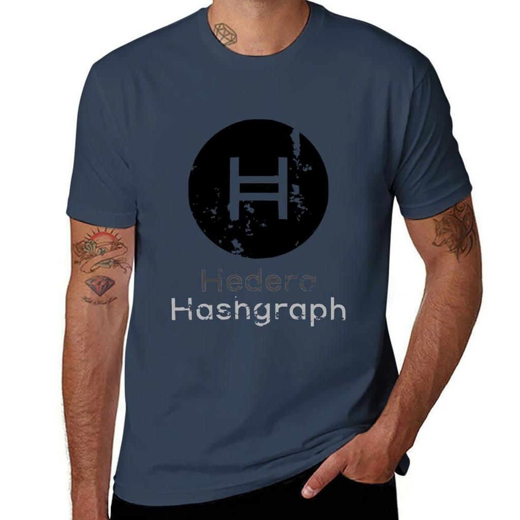 Hedera Hashgraph Vintage TShirt Soft Touch Basic Cotton TShirt