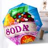 Candy Crush Soda Saga Automatic Opening and Closing, 8 rib Structure Portable Umbrella, Suitable for Men and Women in All Seasons  Perfect G
