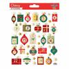Advent Calendar Stickers - GLOBAL GIFT - Party Decoration - Red - 15 X 17 Cm - Christmas Stickers