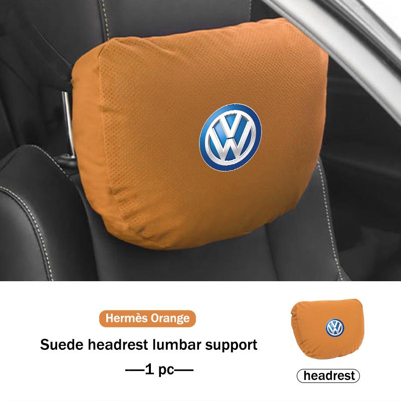 Для Volkswagen VW Замшевая автомобильная подушка для шеи Универсальная посадка Дышащая подушка для сиденья Scirocco Jetta Beetle Golf 4 5 6 Passat Polo B5 VL0