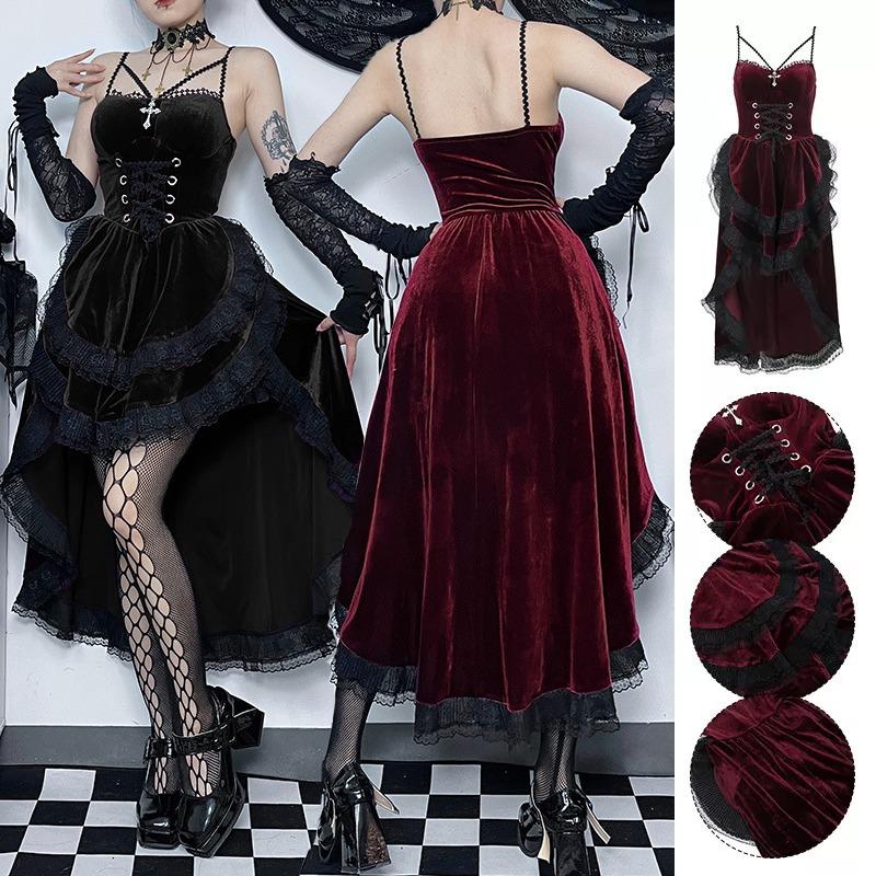 Женское платье в стиле готической Лолиты с кружевным поясом в стиле винтаж, коктейльное облегающее платье для вечеринки в стиле готики