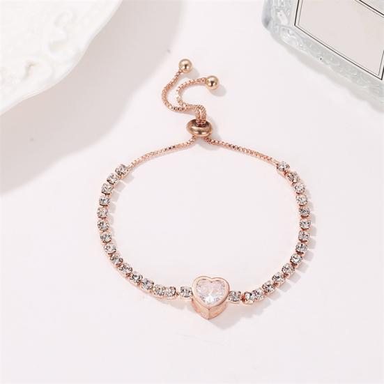 Женский браслет в форме сердца с кубическим цирконием, ювелирные изделия, блестящий браслет в корейском стиле для вечеринки
