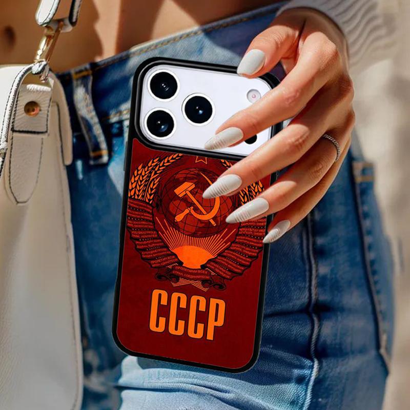 Чехол для телефона Флаг Советского Союза Ленин Для iPhone 17 Air 14 15 13 12 Max Чехол Для Apple 16e 11 Pro Max Plus Coque