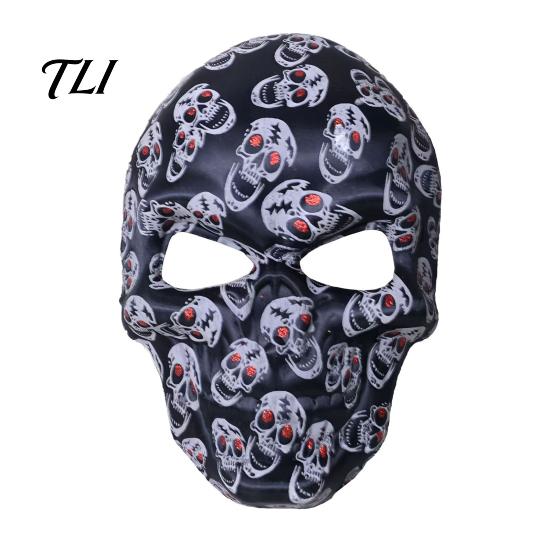 Scary Skeleton Face Masque Day of The Dead Skull Masque, Halloween Sugar Full Haunted House Cosplay Accessories Masquerade Party Accessory