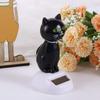 Black Eco Friendly Ornament Solar Toy Doll Dancing Cat Figure Shaking Head Cat Bobble Head Doll