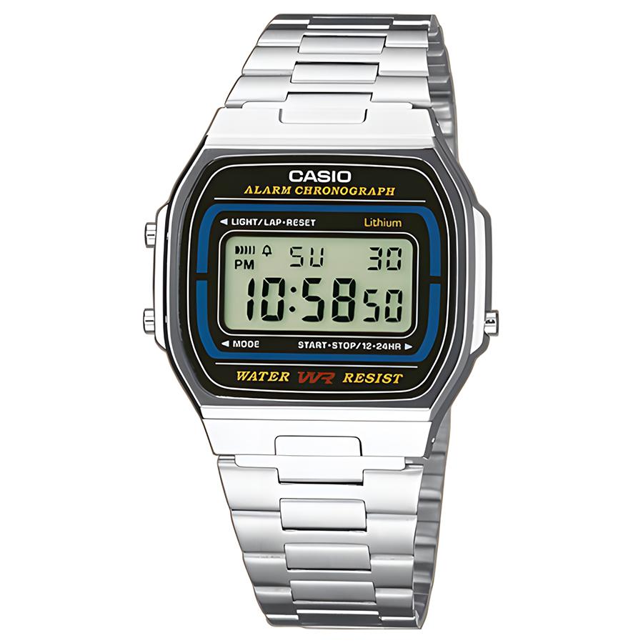 Casio Полимерный корпус Ремешок из нержавеющей стали Мужские кварцевые часы A164WA-1