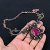Рубиновый драгоценный камень ручной работы из чистой медной проволоки, ювелирное ожерелье для женщин
