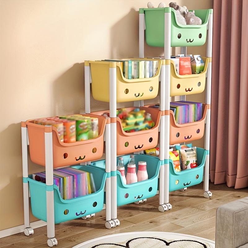Trolley Shelf Children's Toy Storage Rack Household Bookshelf Drawing Book Rack Movable Multi-layer Finishing Rack