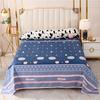 Bed Sheet Polyester Cotton Printed Fitted Sheet Bedding Flat Sheet Soft Breathable Bed Linens (No Pillowcases )