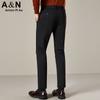Easy to maintain twill stretch comfortable fabric autumn casual pants for men, mid waist slim fit long pants for men
