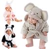 Animal Ears Bathrobe Hooded Bath Robes Towel Infant Baby Long Sleeve Hoodies Belt Bathing Robes Sleepwear
