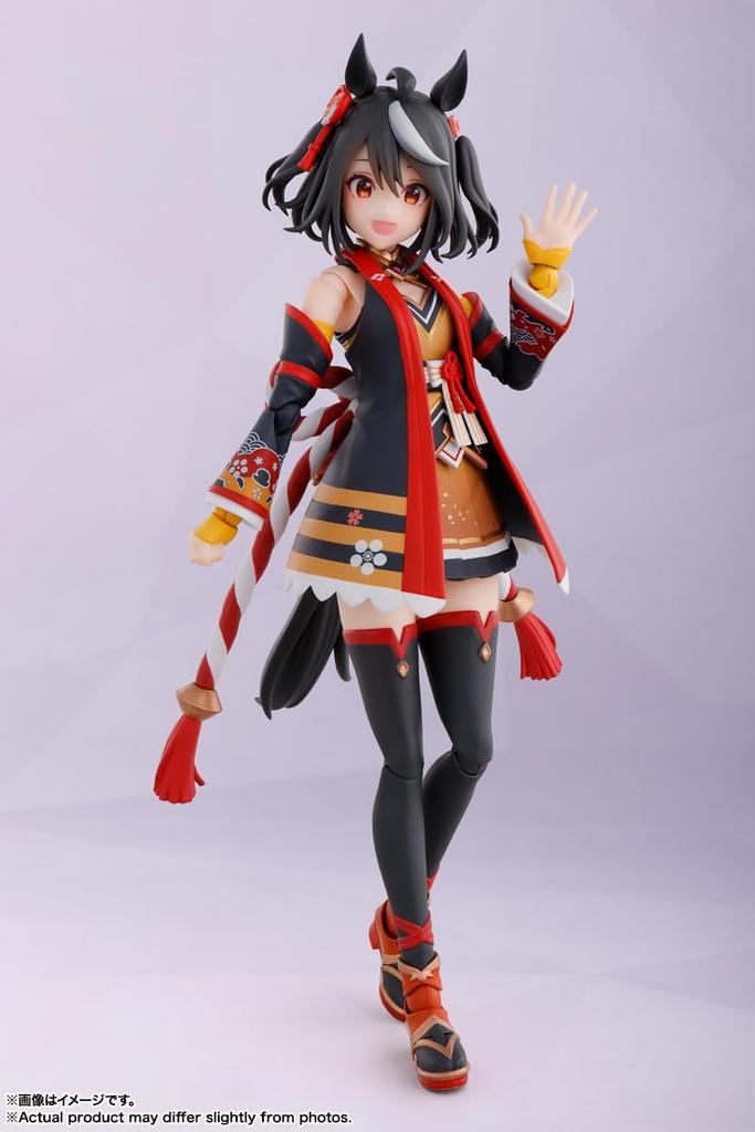 TAMASHII NATIONS Uma Musume Pretty Derby Kitasan Black 140мм Раскрашенная Подвижная Фигурка S.H.Figuarts Прибл.. ПВХ и АБС