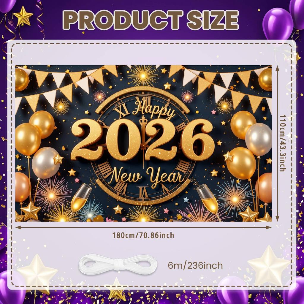 2026 Праздничная витрина Блестящие акценты 2026 Праздничный фон 2026 Витрина мероприятия Цветные шары Фон для вечеринки в честь Нового года