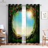 3D-печатные шторы с видом на пейзаж за окном, лес, морские шторы, шторы для спальни, гостиной, кухни, 2 шт.