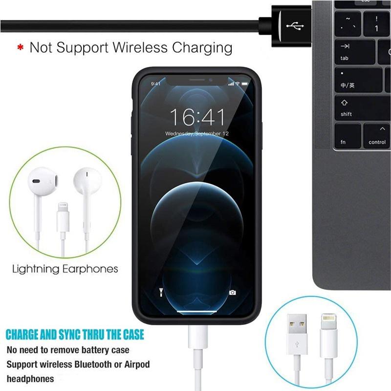 Battery Case for iPhone 12 13 14 Pro Max Xs Max Rechargeable Portable Charging Case for iPhone 11 Xs 6 7 8 Plus Extended Battery Pack Protective Case