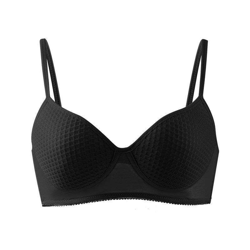 Silk rimless explosive bra % mulberry silk gathered honeycomb cup breathable comfortable underwear