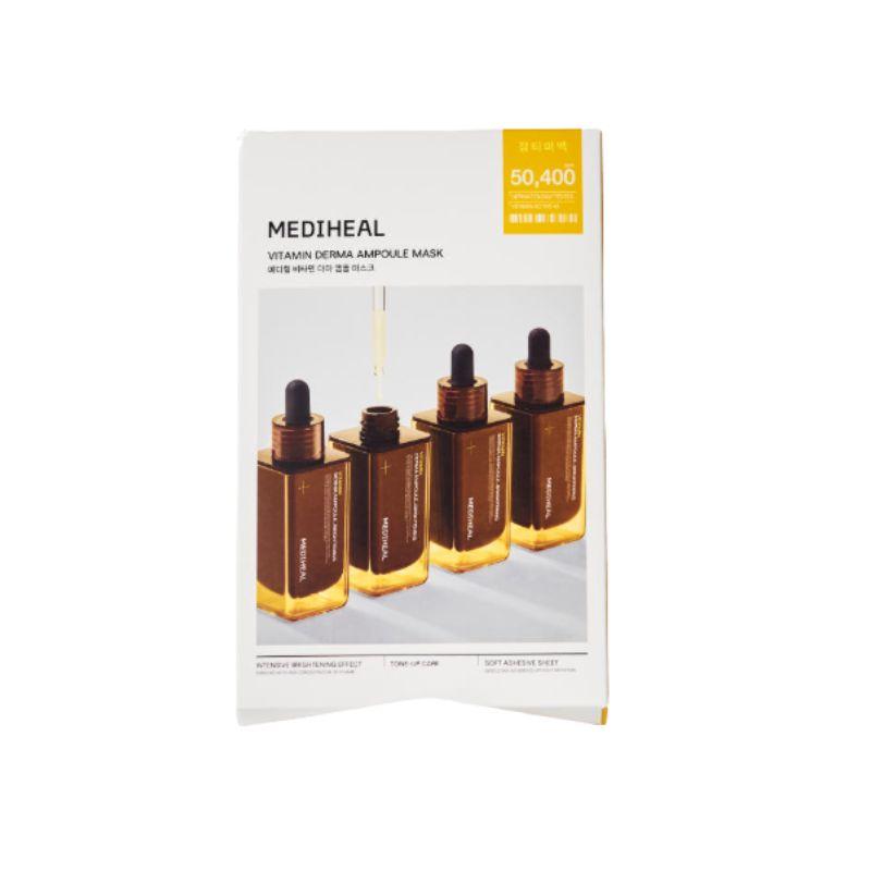MEDIHEAL Vita Derma Ampoule Mask Niacinamide Brightening Hydrating Sheet Mask 24ml x 10 Sheets