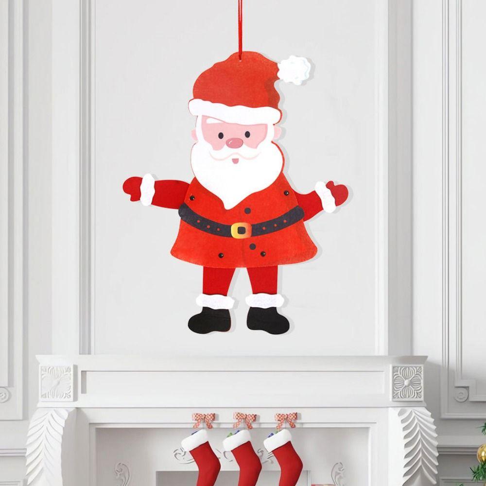 3pcs/set Santa Claus Santa Claus Pendant Cartoon Christmas Wall Hanging  Holiday Party