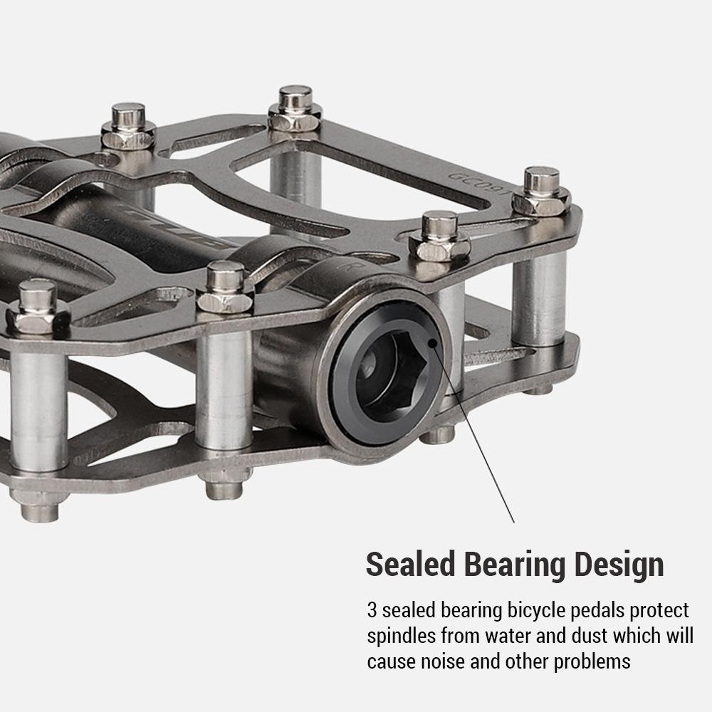 1 пара педалей для шоссейного горного велосипеда, 3 подшипника, велосипедные педали, плоские педали из титанового сплава, легкие