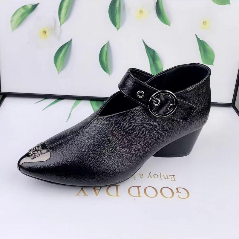 Новые туфли на среднем каблуке женские мокасины массивные туфли Мари Джейн осенняя мода новые туфли с острым носком туфли-лодочки ретро Mujer Zapatos