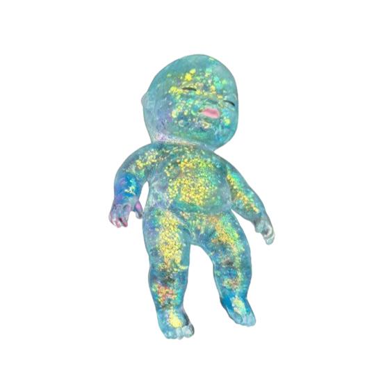 1/2/3/4/5Pcs Glitter Babies Stress Relief Toy Soft Stretchy Anxiety Relieving Clear Baby Squeeze Toy Hand Relaxation Stress Sugar Ball Fidget Toy