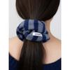 Fluffy Stripe Scrunchie - Navy