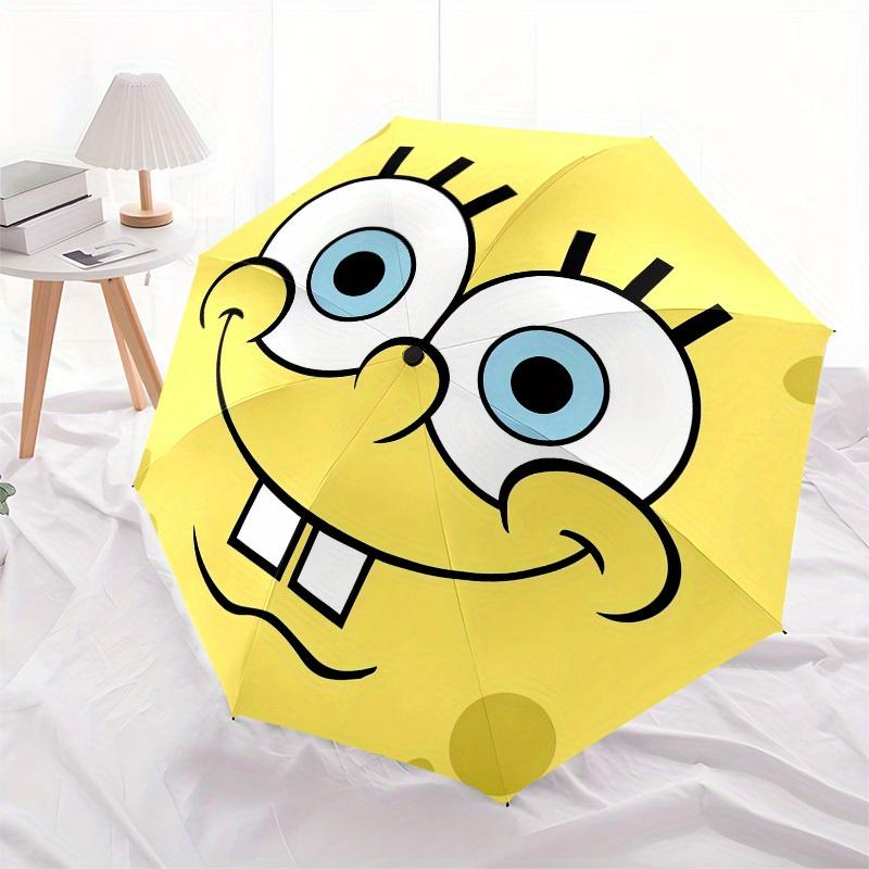 1pc SpongeBob SquarePants Face Umbrella with Plastic Handle,Suitable for All Seasons Home Travel Outdoor UmbrellaM1095